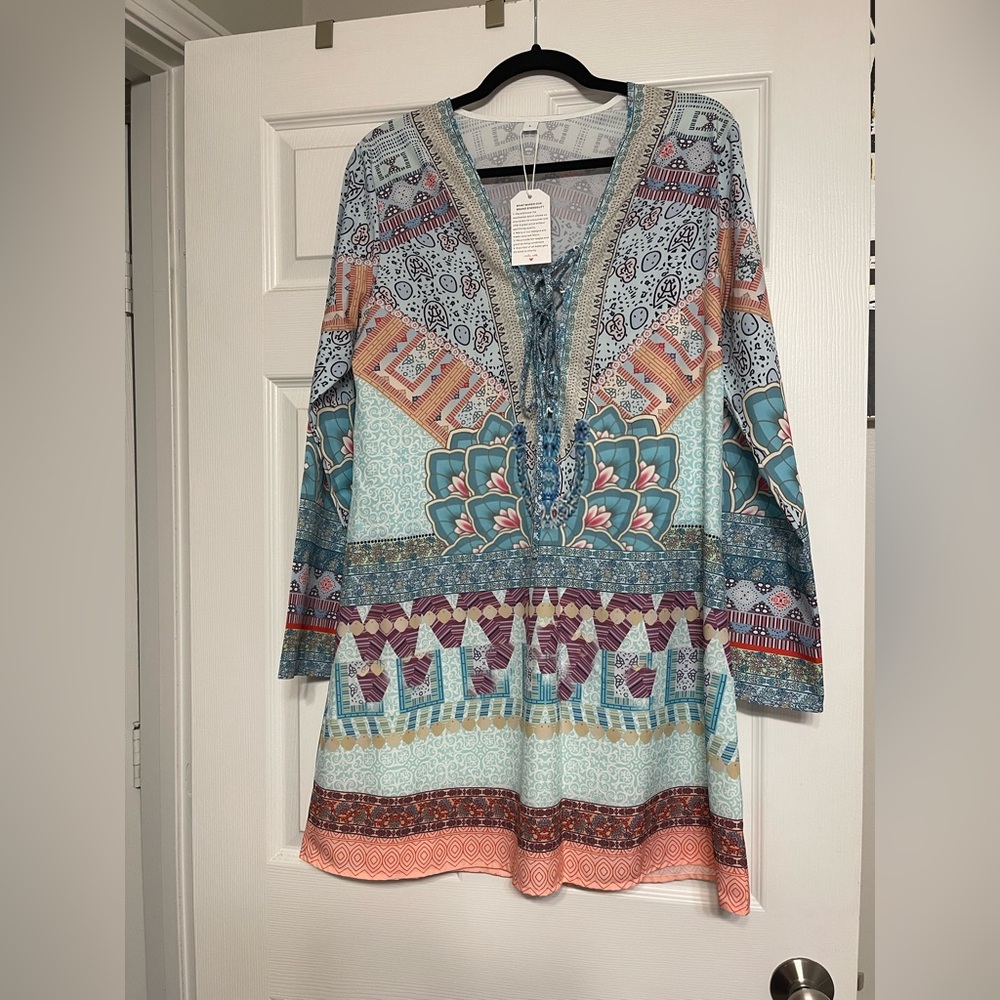 Bohemian Multicolor Tunic Dress
